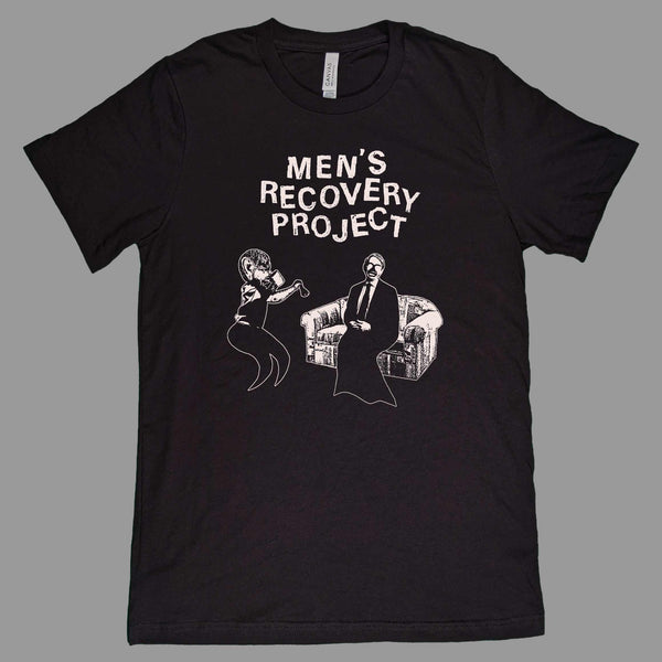Men's Recovery Project - Attacker and Man on Couch Tee Shirt - Monoroid
